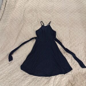 Everly Navy and White Polka Dot Dress